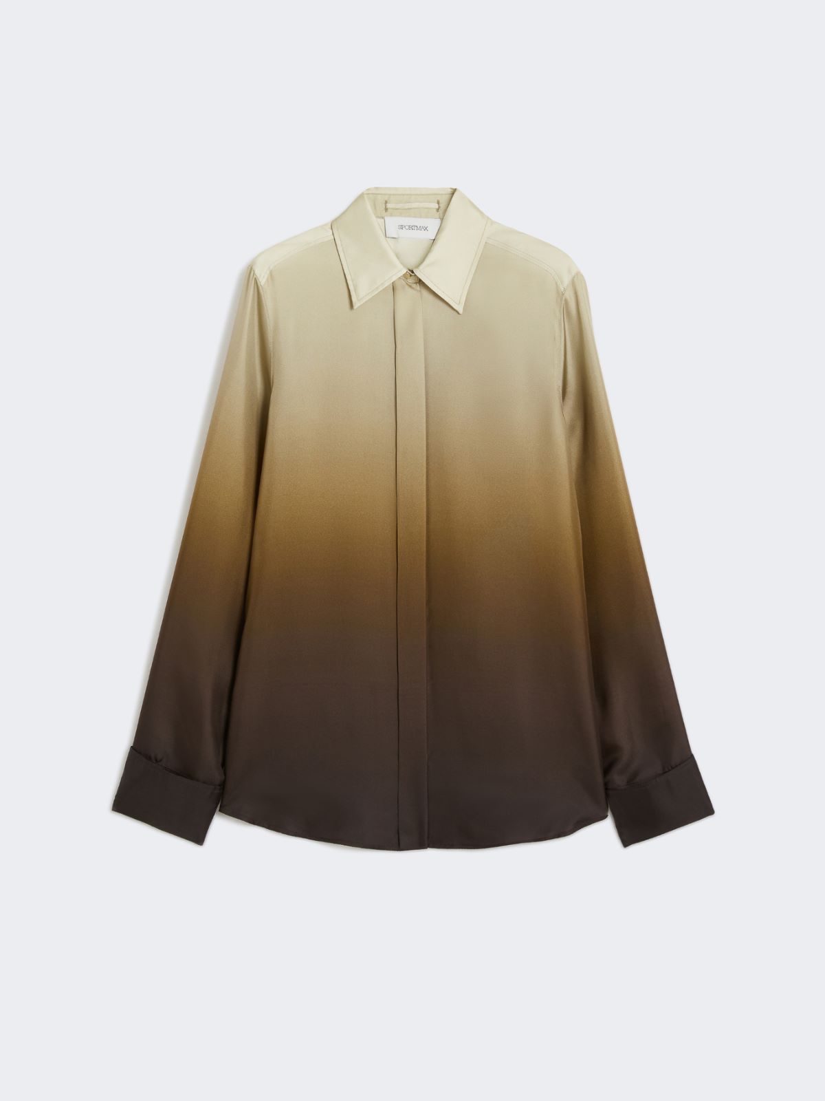 Slim-fit silk dégradé shirt - BEIGE - Max Mara - 9
