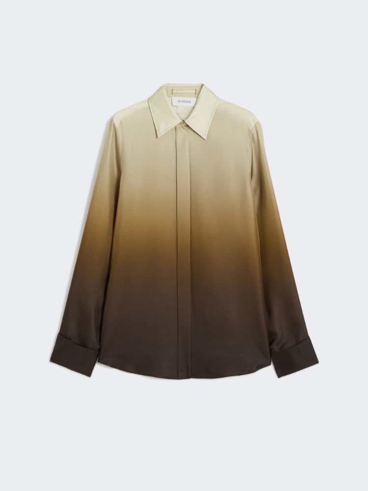 Slim-fit silk dégradé shirt - BEIGE - Max Mara