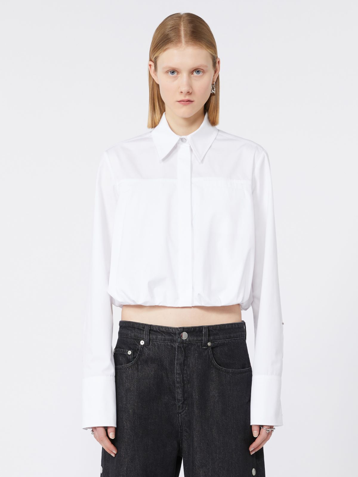 Boxy-fit cotton shirt - OPTICAL WHITE - Max Mara - 2