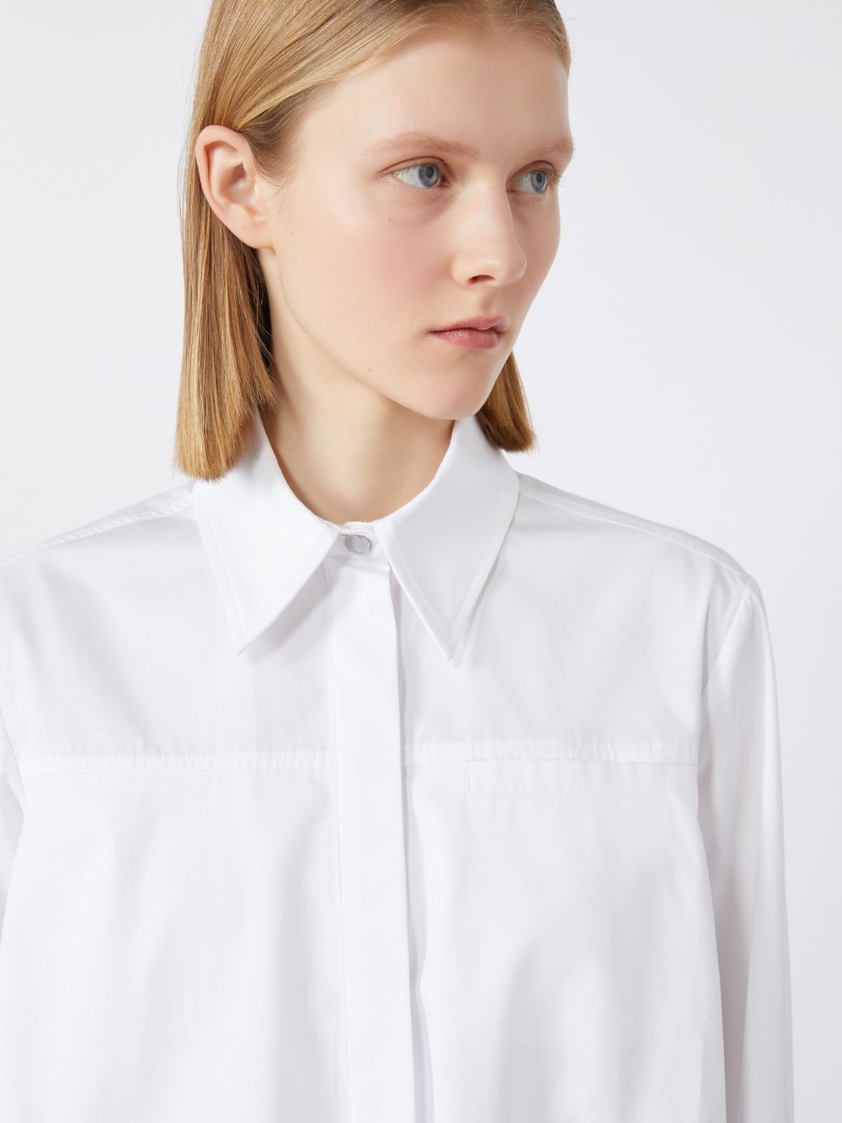 Boxy-fit cotton shirt - OPTICAL WHITE - Max Mara - 4