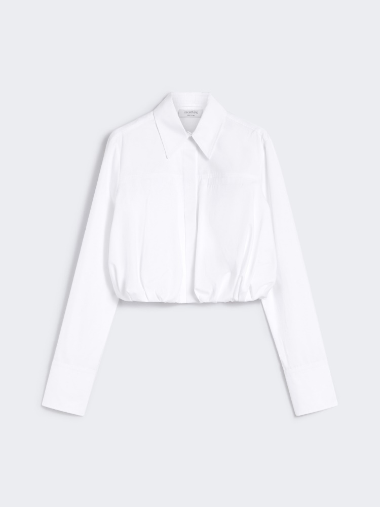 Boxy-fit cotton shirt - OPTICAL WHITE - Max Mara