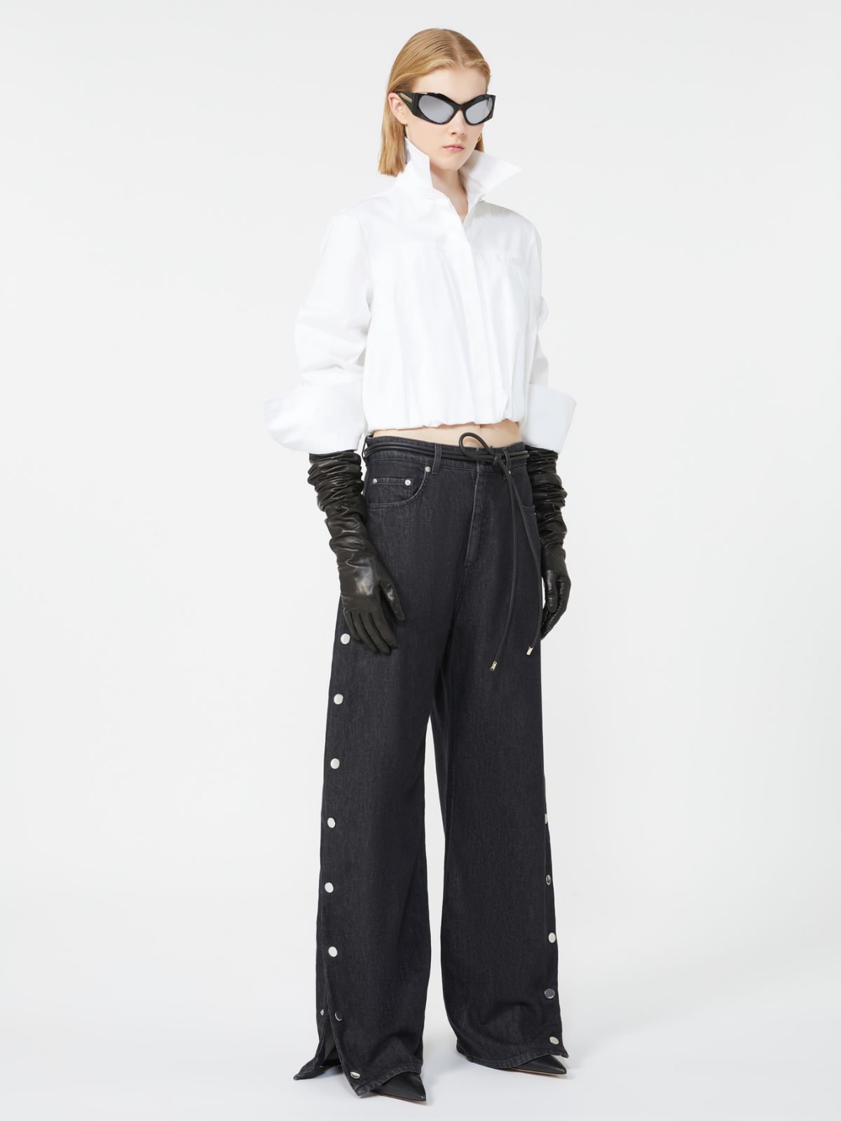 Boxy-fit cotton shirt - OPTICAL WHITE - Max Mara