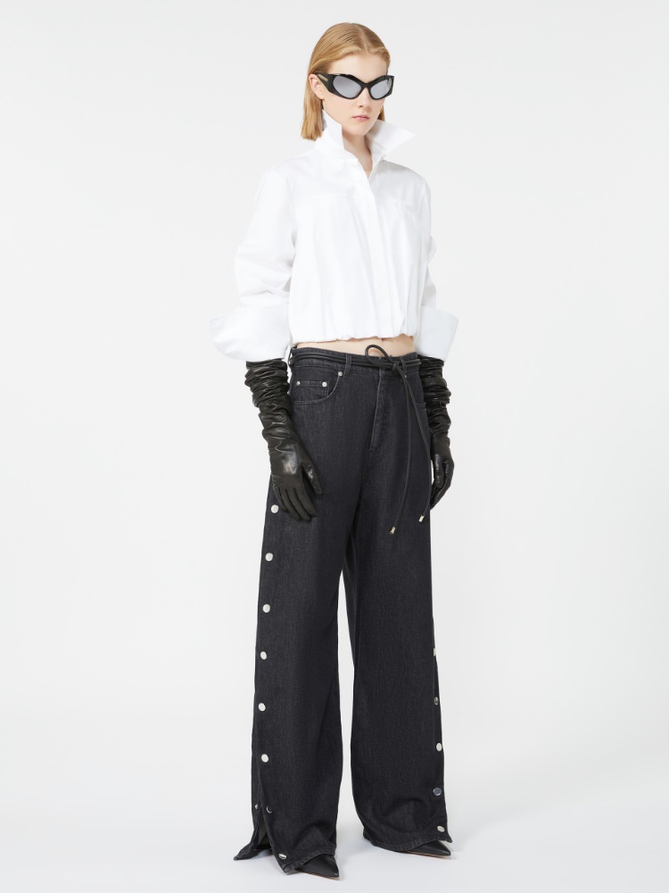Boxy-fit cotton shirt - OPTICAL WHITE - Max Mara