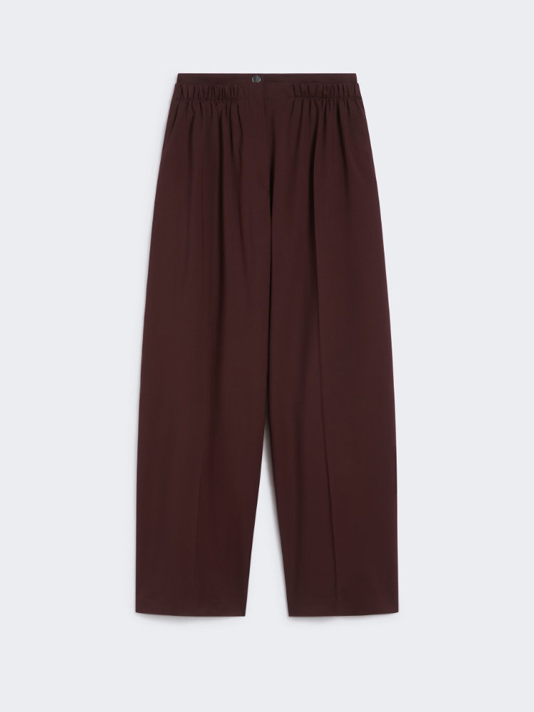 Wide-fit stretch wool trousers - WINE-COLOURED - Max Mara