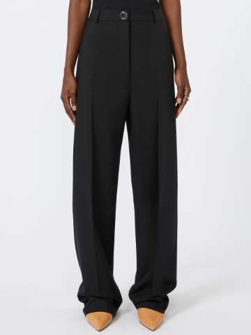 パンツ S MAX MARA MIDNIGHT WOOL NICHOLS PALAZZO PANT Nichols virgin wool wide-leg pants in blue - S Max Mara