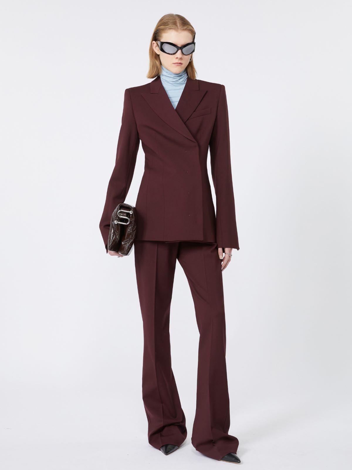 Slim flared trousers - WINE-COLOURED - Max Mara