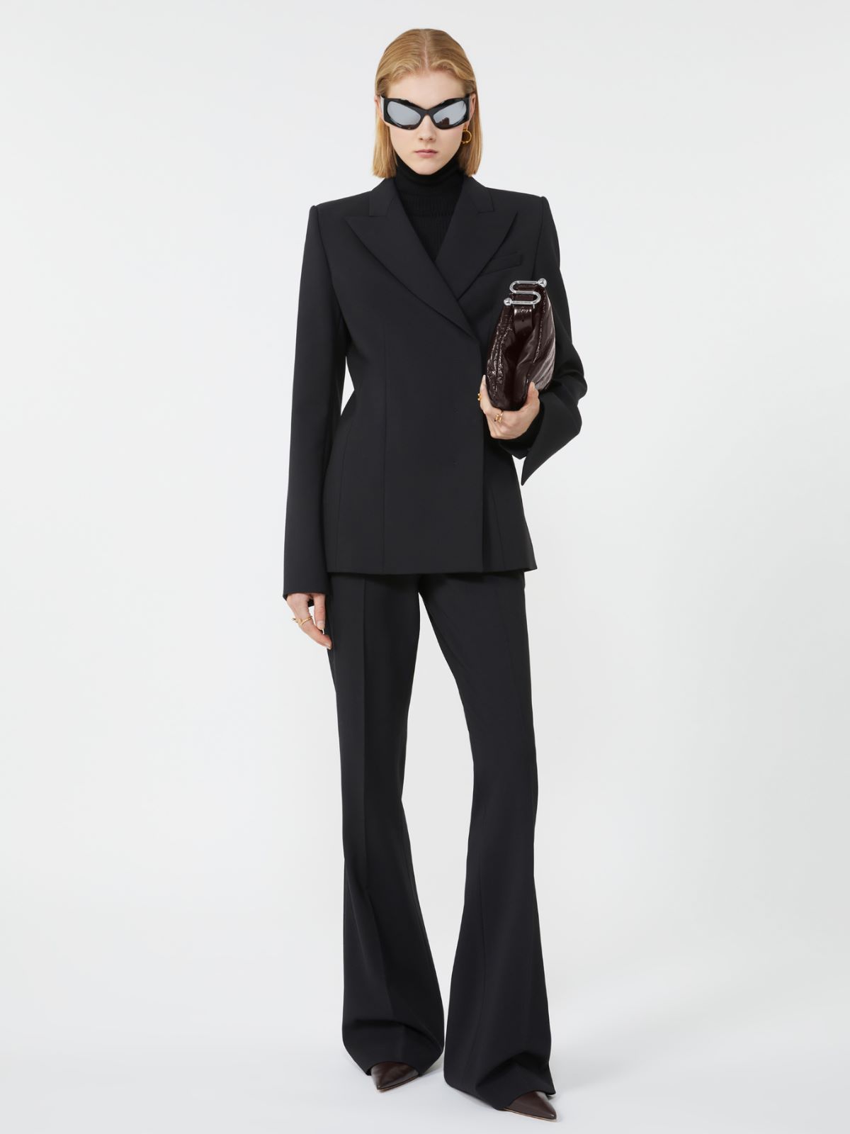 Slim flared trousers - BLACK - Max Mara