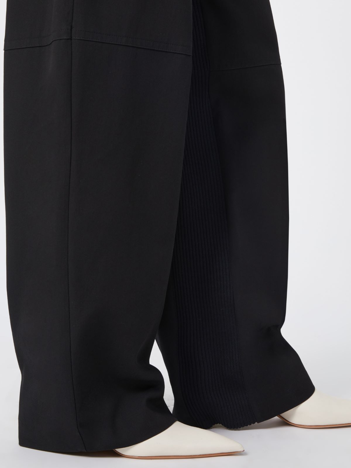 Straight trousers with knitted detail - BLACK - Max Mara - 5
