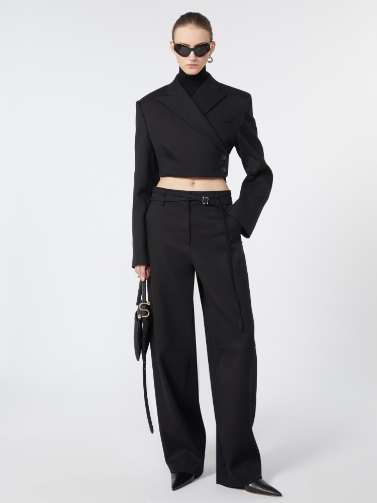 [ソスピーロ] ニット ディテール ストレート パンツ - BLACK - Max Mara