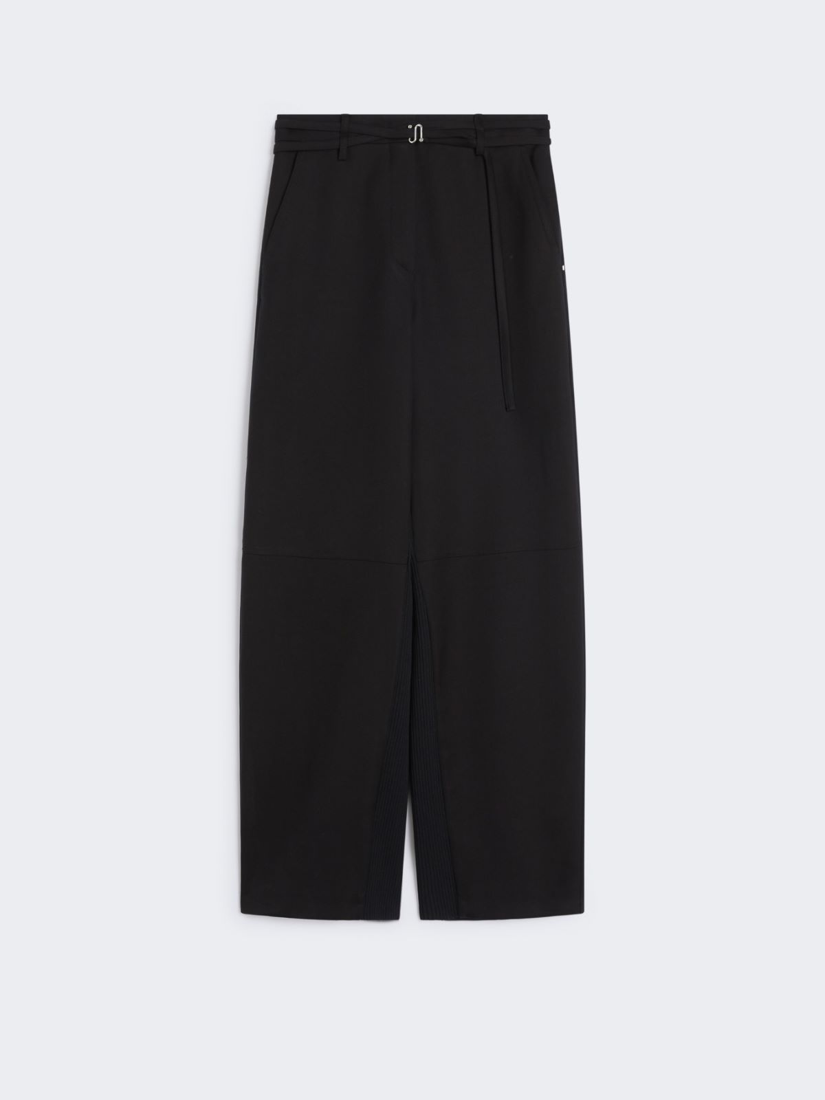 Straight trousers with knitted detail - BLACK - Max Mara - 9