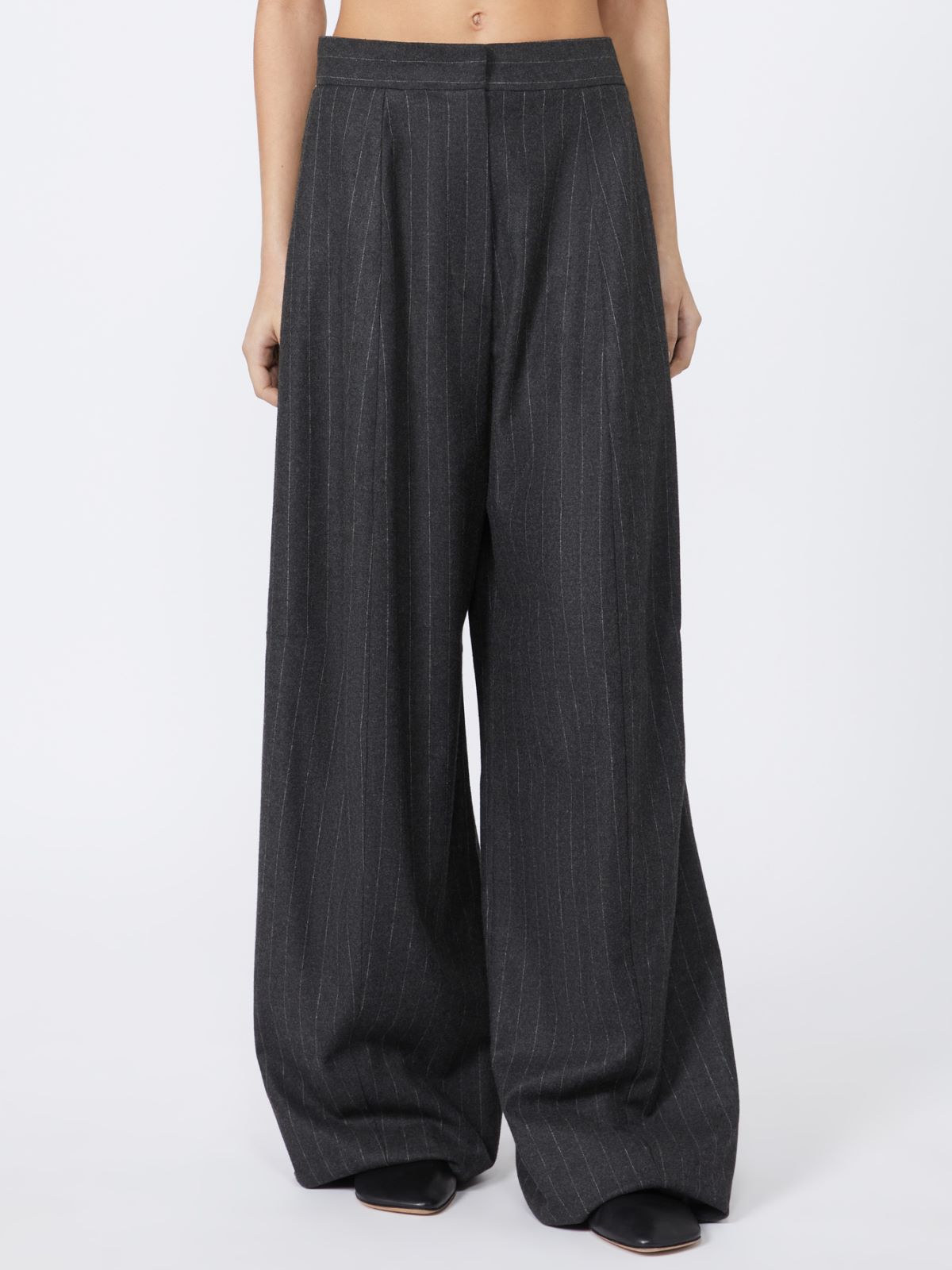 Wide, wool and viscose trousers - RUNWAY - DARK GREY - Max Mara - 2