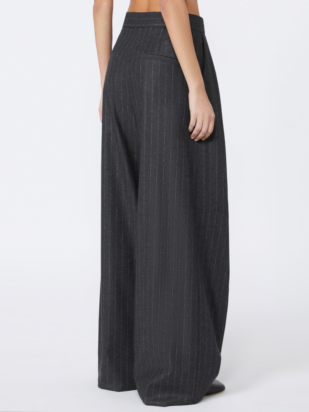 Wide, wool and viscose trousers - RUNWAY - DARK GREY - Max Mara - 3