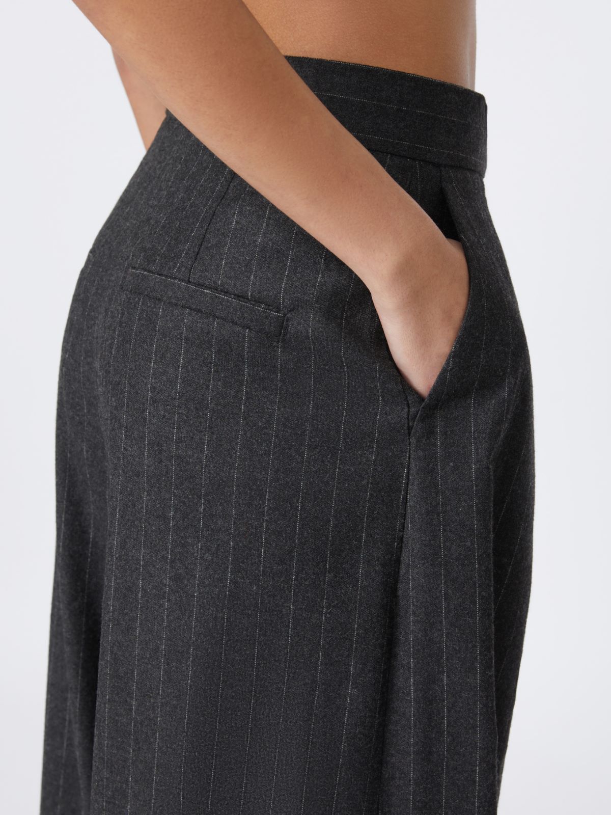 Wide, wool and viscose trousers - RUNWAY - DARK GREY - Max Mara - 5