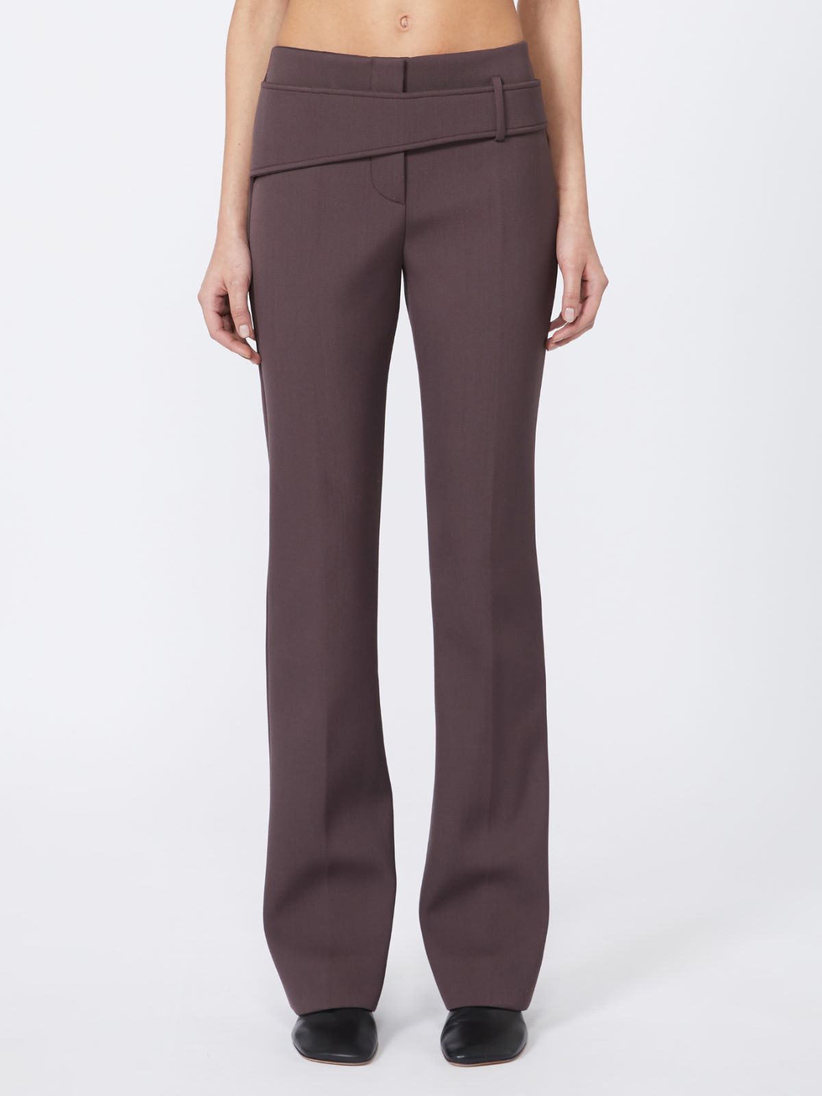 Slim trousers with asymmetrical belt - RUNWAY - COFFEE - Max Mara - 2