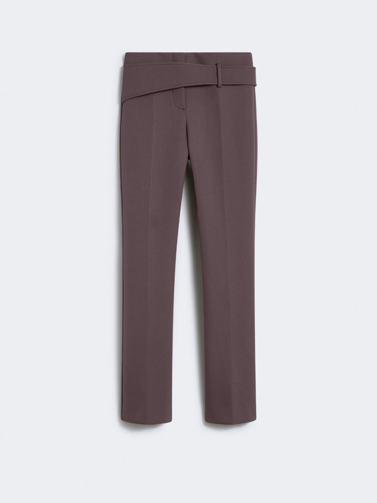 Slim trousers with asymmetrical belt - RUNWAY - COFFEE - Max Mara - 9