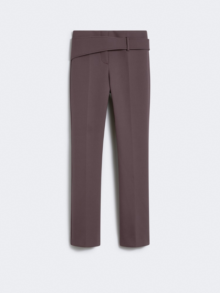 Slim trousers with asymmetrical belt - RUNWAY - COFFEE - Max Mara