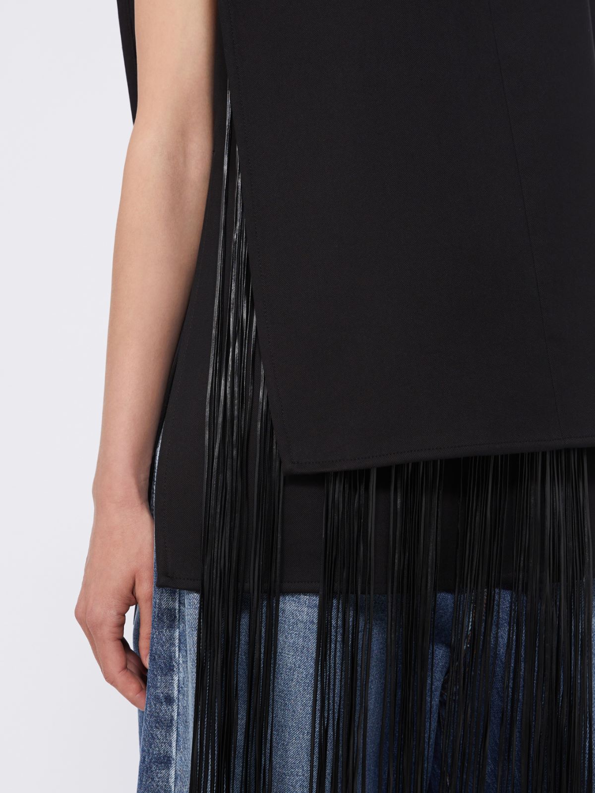 Sleeveless top with fringes - BLACK - Max Mara - 5