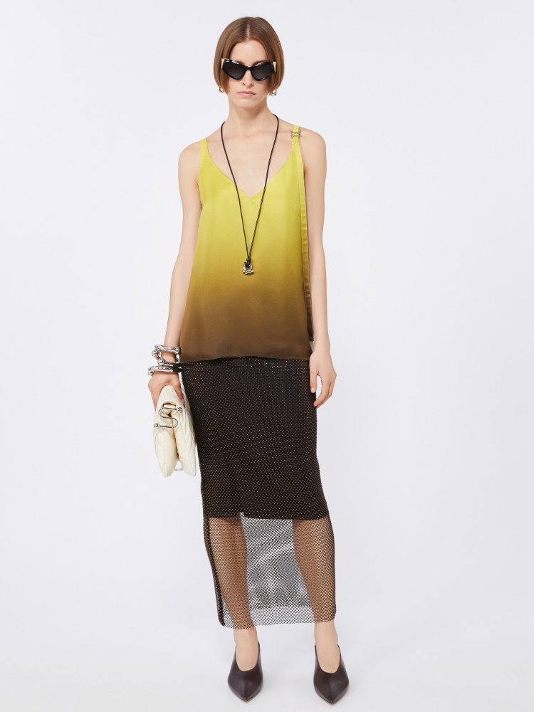 Ombré lingerie silk top - YELLOW - Max Mara