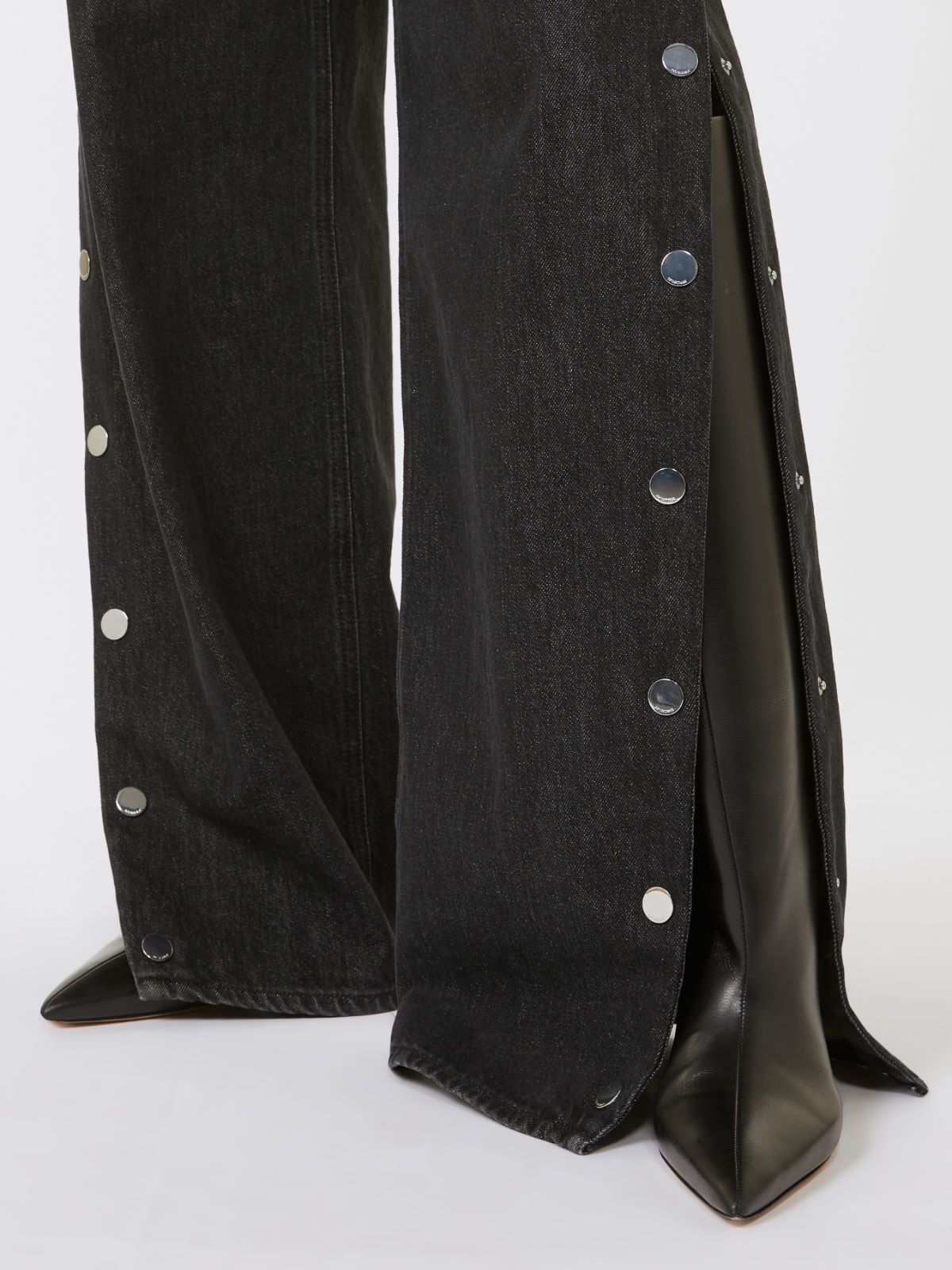 Button-up wide-leg jeans - BLACK - Max Mara - 4