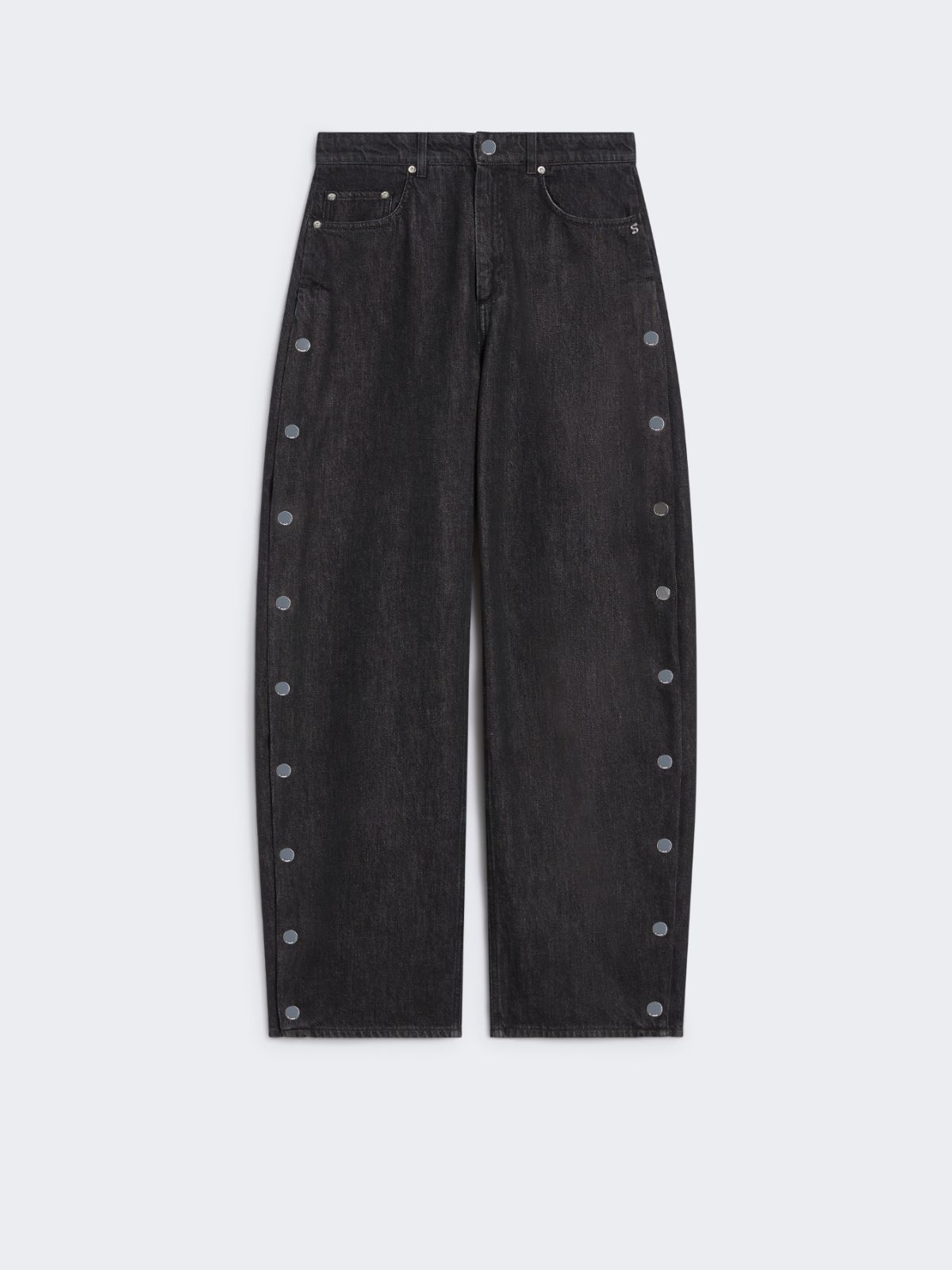Button-up wide-leg jeans - BLACK - Max Mara - 9