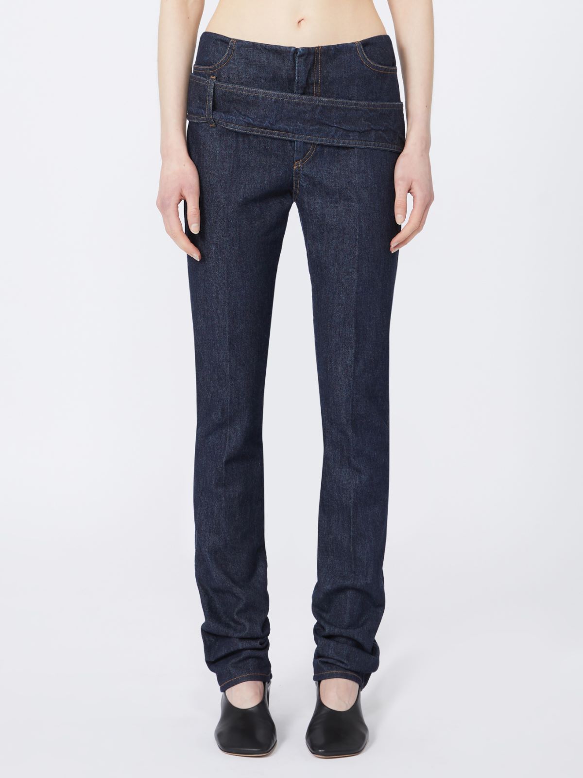 Slim-fit belted trousers - RUNWAY - NAVY - Max Mara - 2