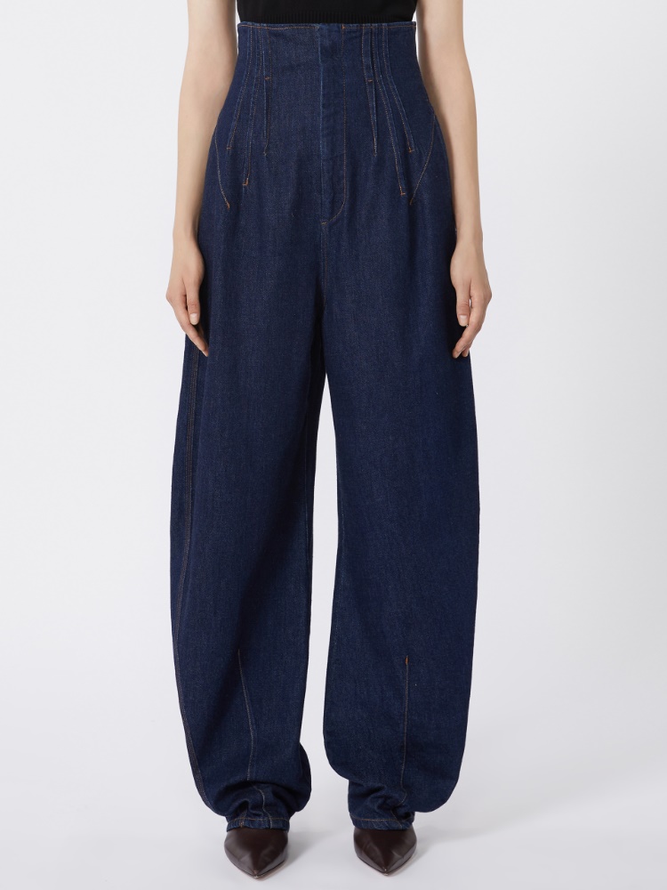 【関税＆送料込み】Max Mara Midnight Trousers In Denim Effe Denim trouser pants | Max Mara
