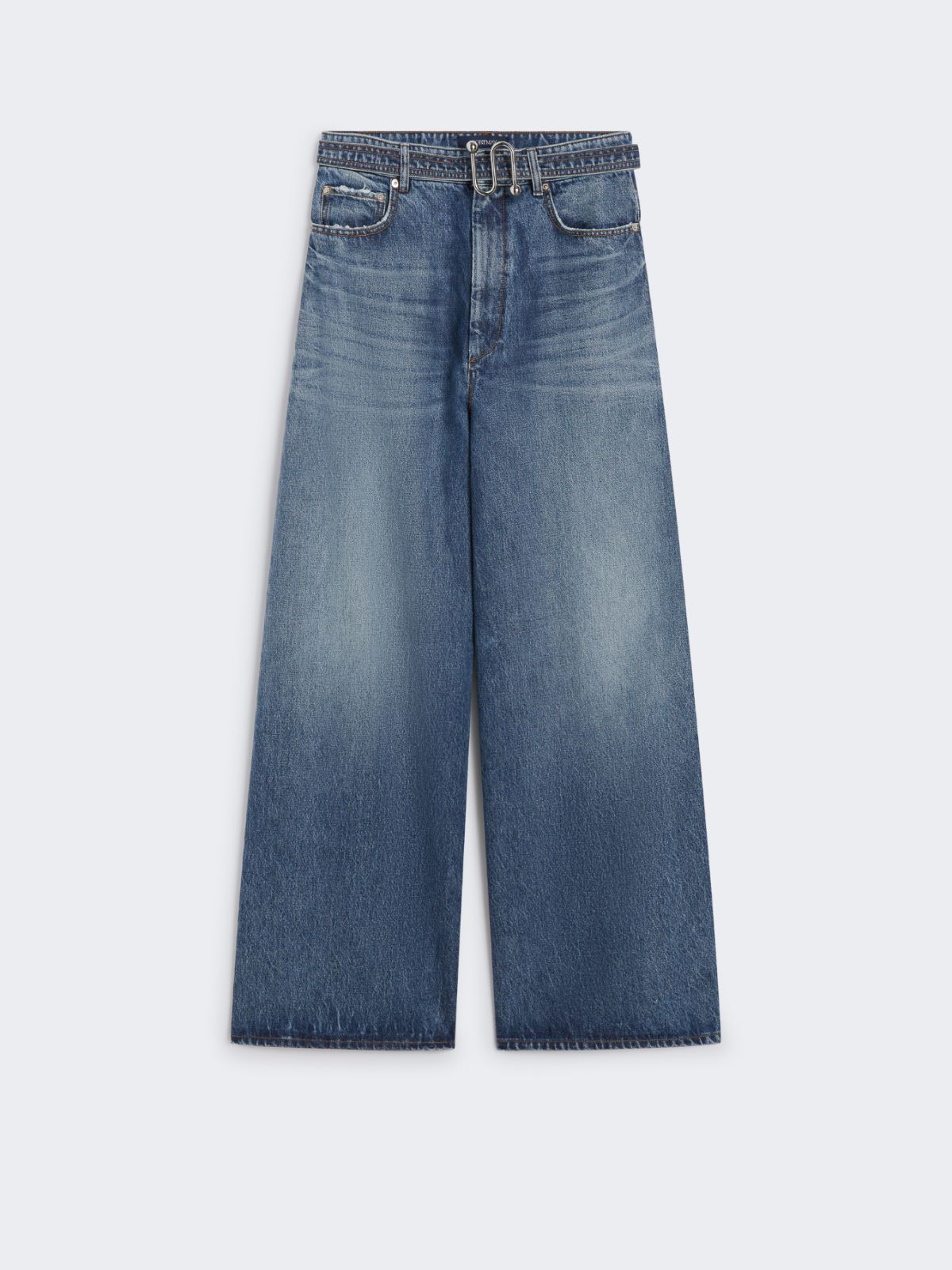 Oversize-Jeans mit Gürtel - NACHTBLAU - Max Mara - 9