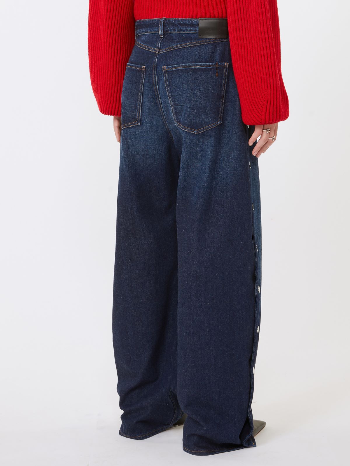 Button-up blue wide-leg jeans - MIDNIGHTBLUE - Max Mara - 3