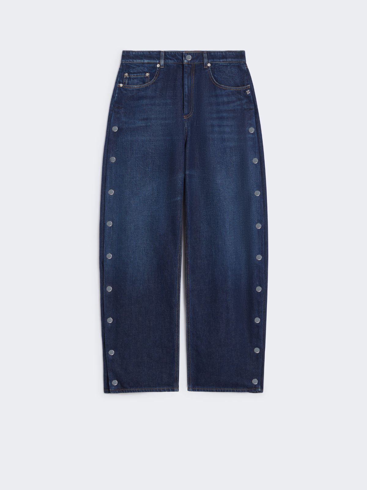 Button-up blue wide-leg jeans - MIDNIGHTBLUE - Max Mara - 9