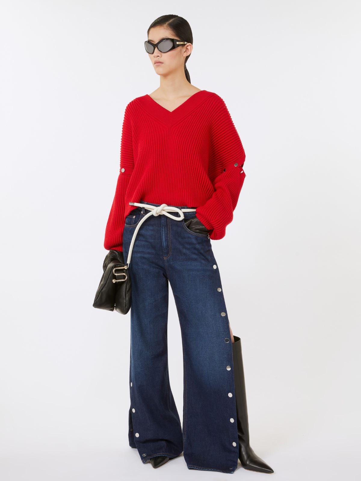 Button-up blue wide-leg jeans - MIDNIGHTBLUE - Max Mara