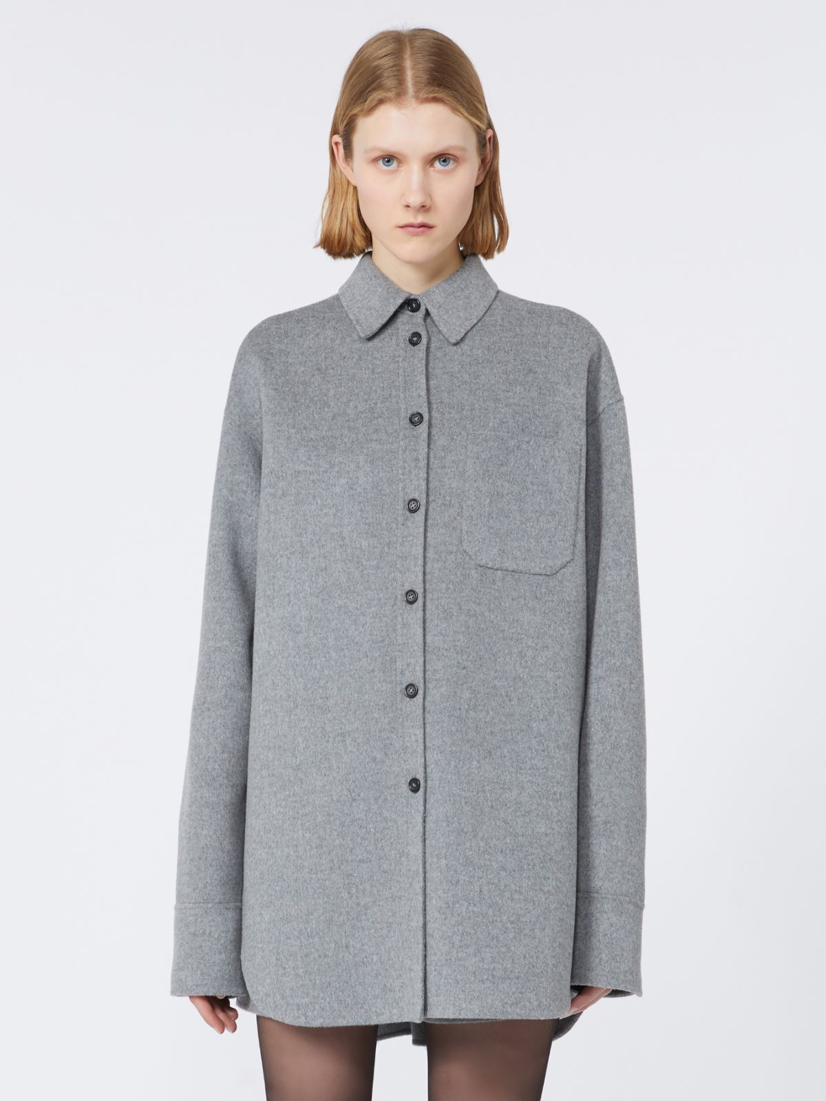 Oversized double cloth shirt - RUNWAY - MEDIUM GREY - Max Mara - 2