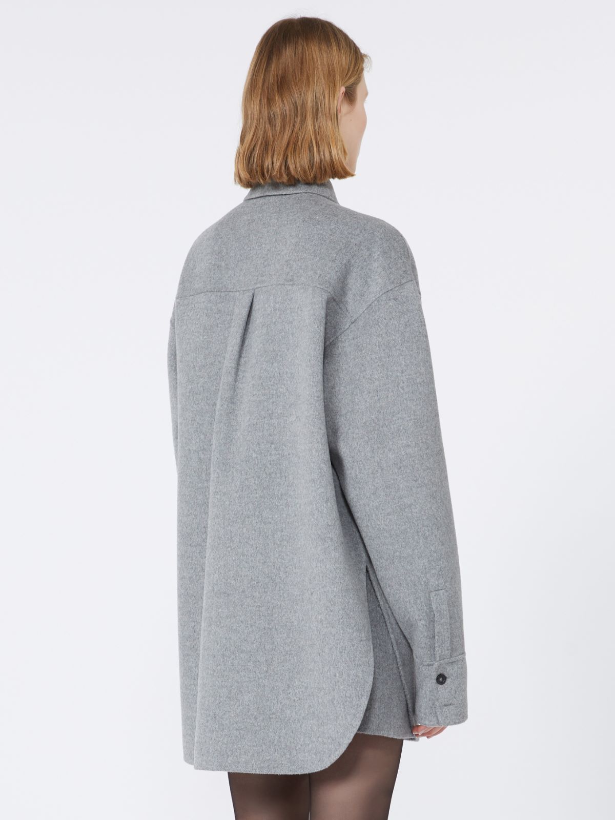 Oversized double cloth shirt - RUNWAY - MEDIUM GREY - Max Mara - 3