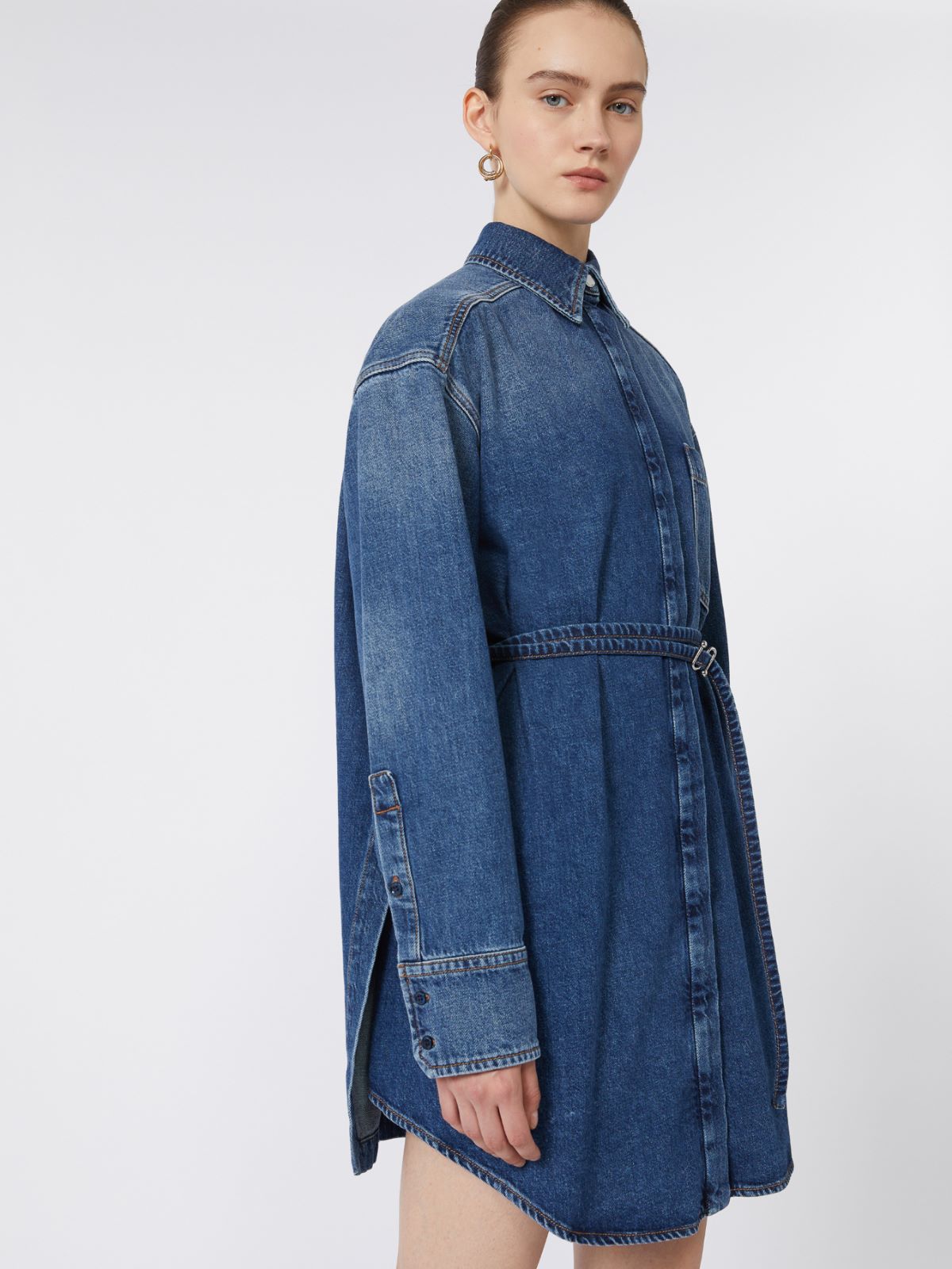 Oversize denim shirt - MIDNIGHTBLUE - Max Mara - 5
