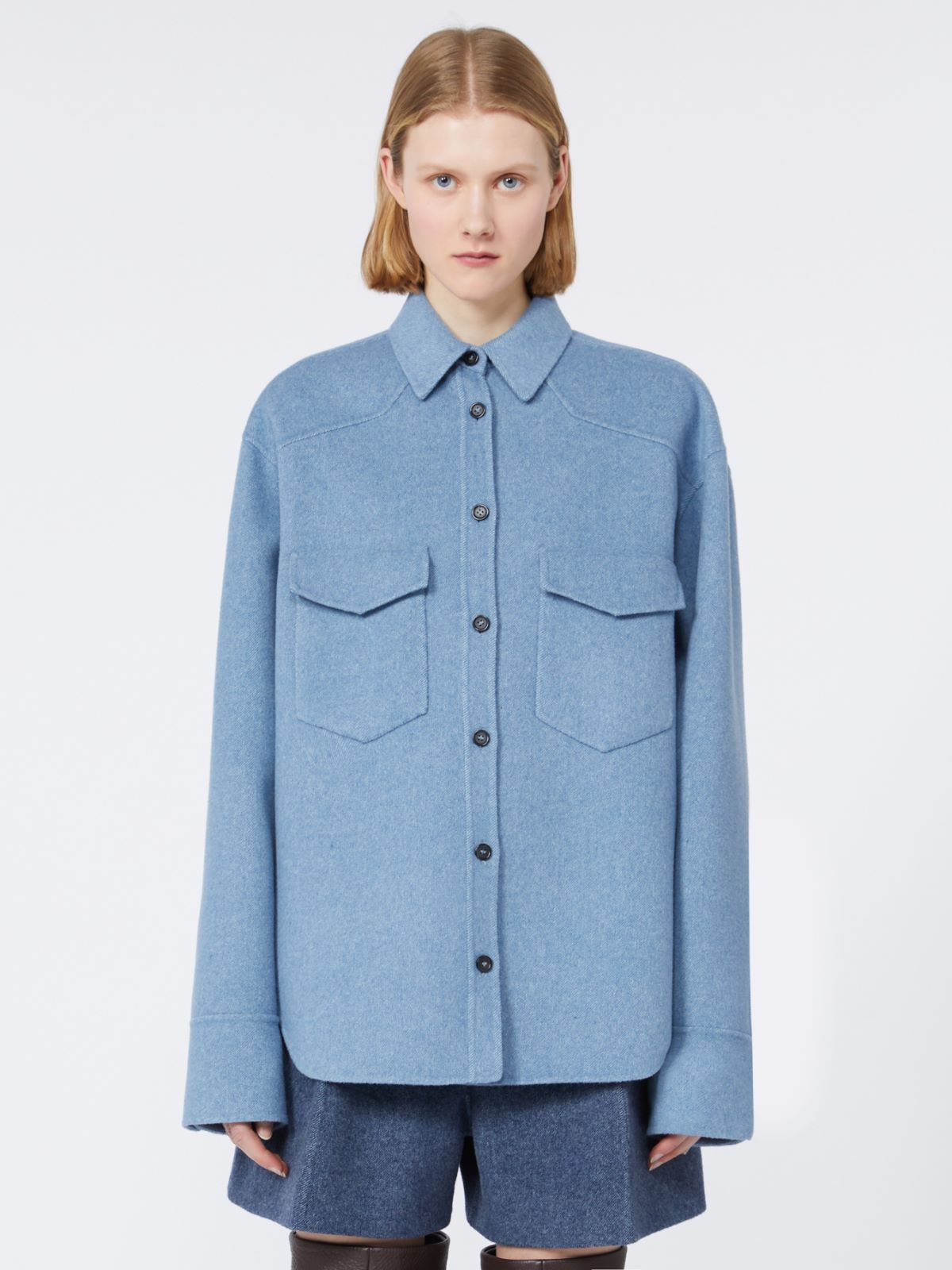 Oversized pure wool shirt - RUNWAY - LIGHT BLUE - Max Mara - 2
