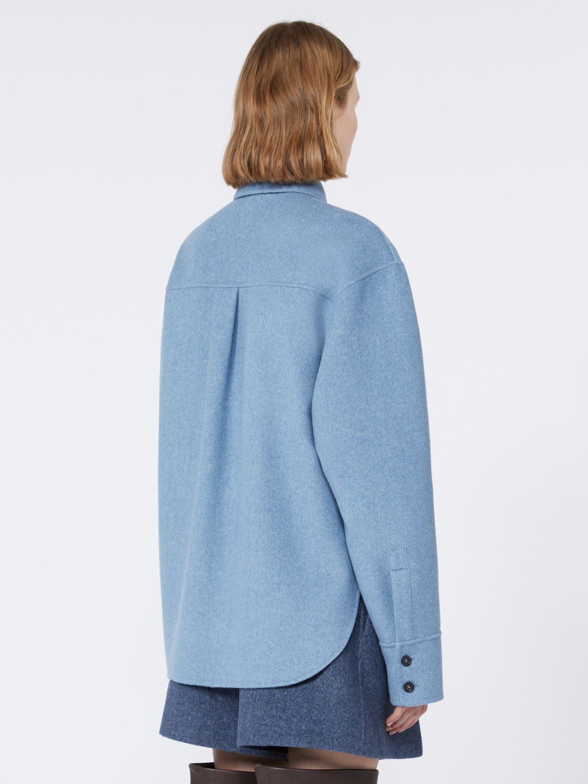Oversized pure wool shirt - RUNWAY - LIGHT BLUE - Max Mara - 3