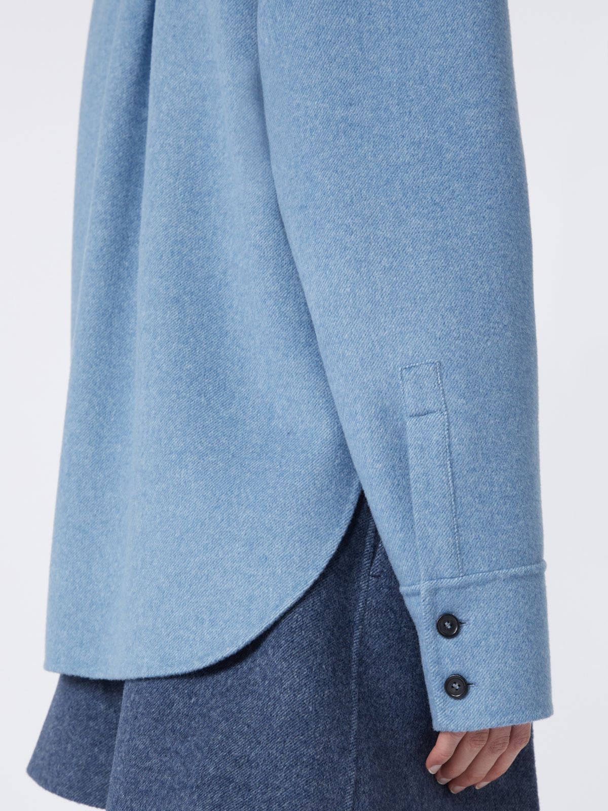 Oversized pure wool shirt - RUNWAY - LIGHT BLUE - Max Mara - 5