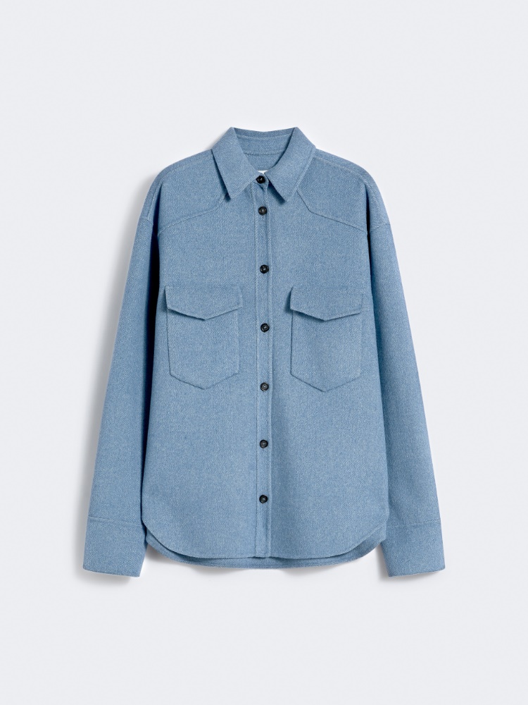 Oversized pure wool shirt - RUNWAY - LIGHT BLUE - Max Mara
