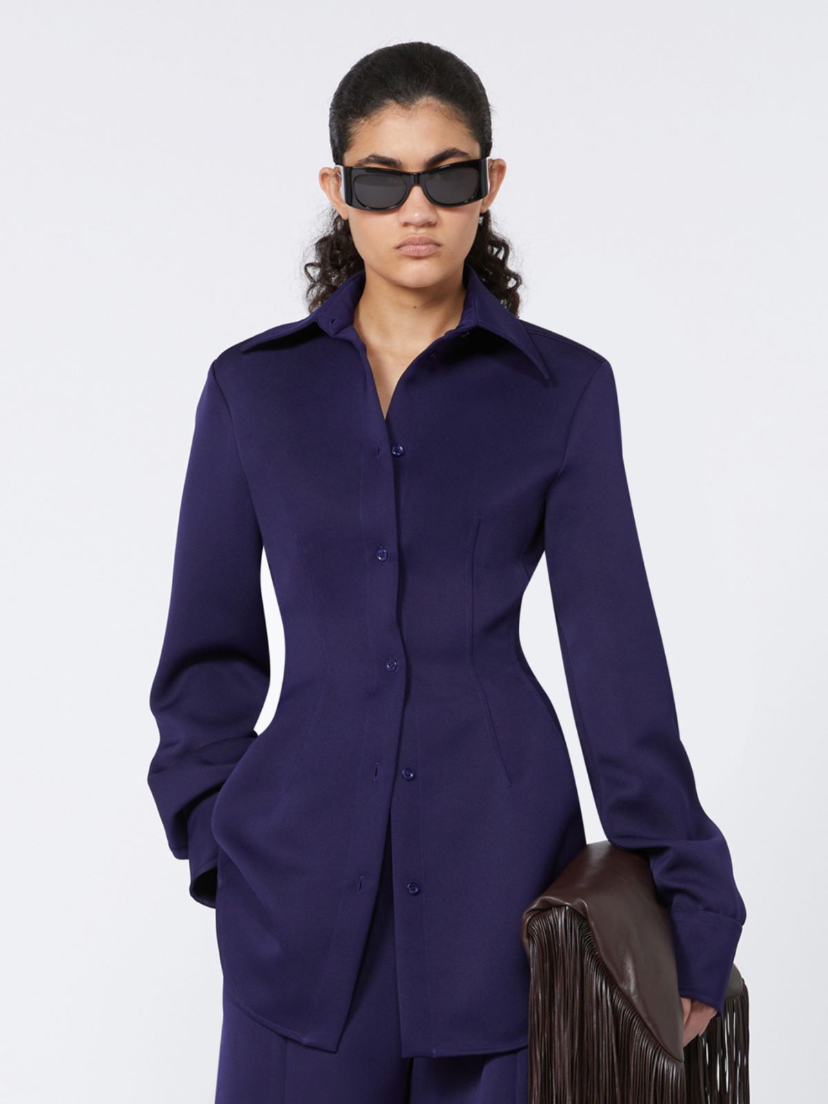 Fitted shirt - RUNWAY - DARK VIOLET - Max Mara - 5