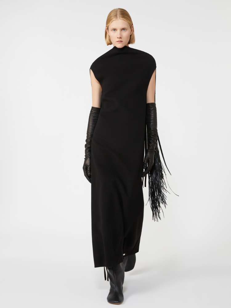 Long double-faced pure wool dress - RUNWAY - BLACK - Max Mara