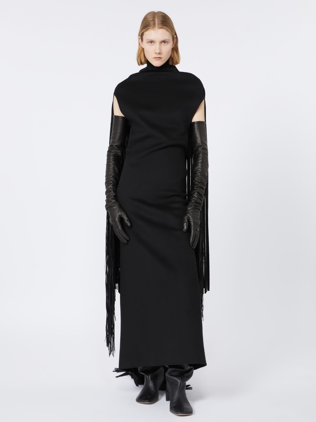 Long double-faced pure wool dress - RUNWAY - BLACK - Max Mara