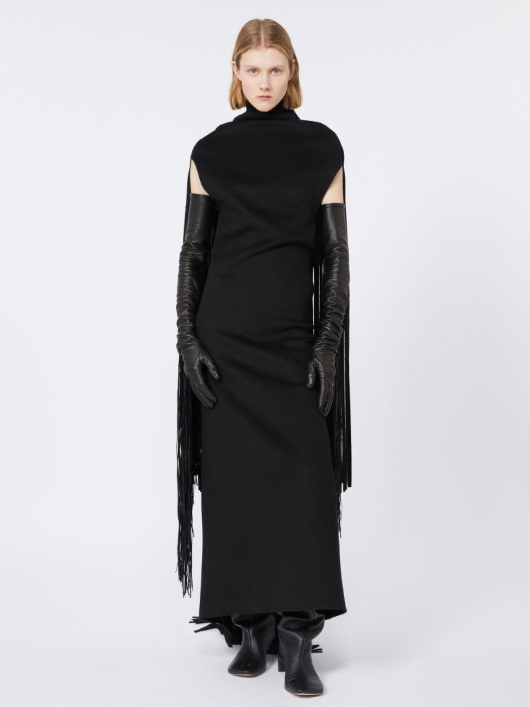 Long double-faced pure wool dress - RUNWAY - BLACK - Max Mara