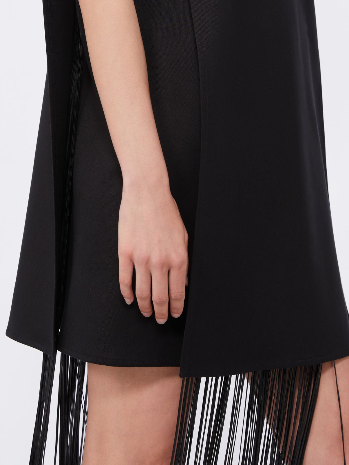 Fringed crewneck dress - BLACK - Max Mara - 5