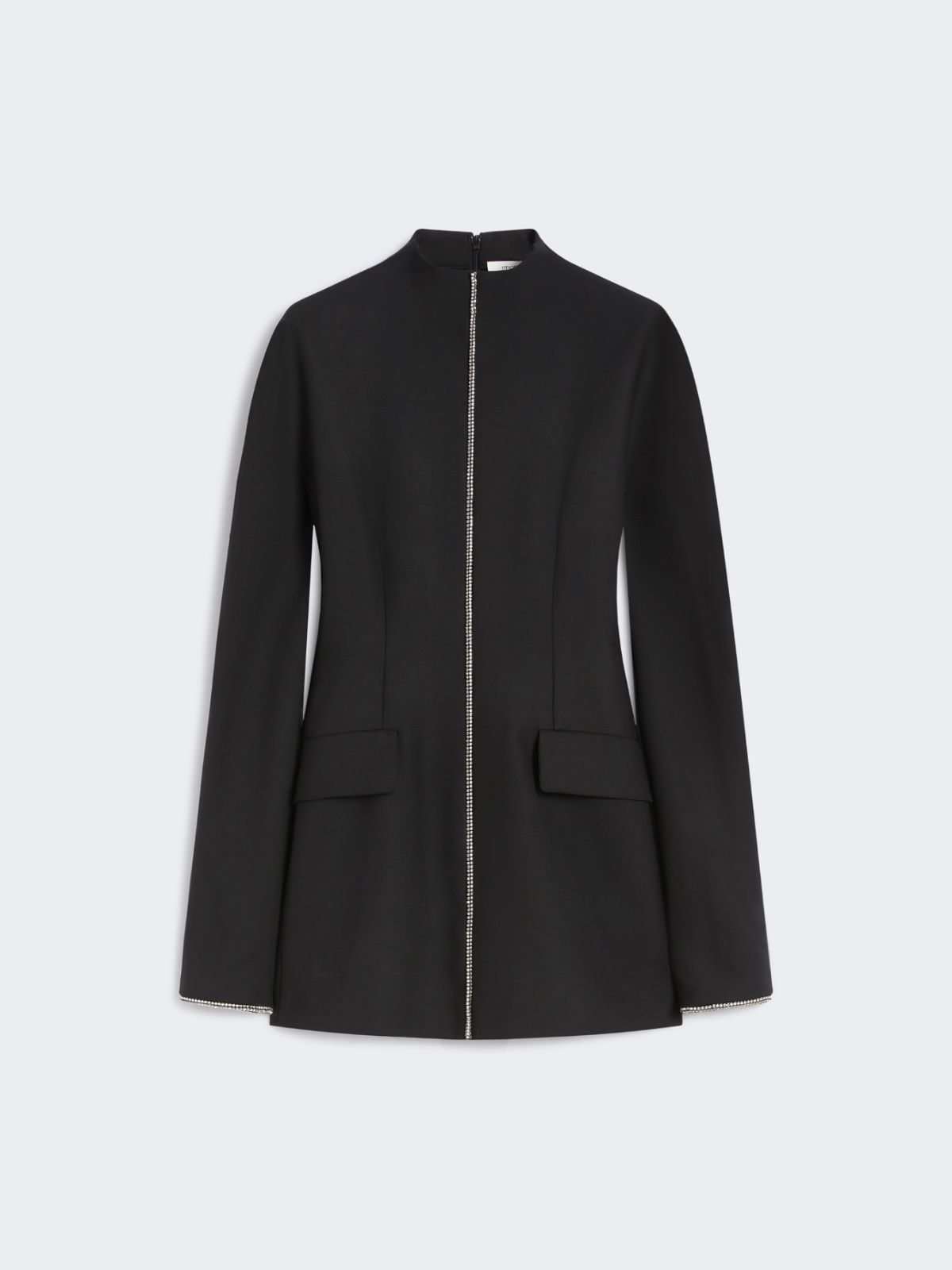 Kurzes Kleid aus Wollmisch-Stretch - SCHWARZ - Max Mara - 10