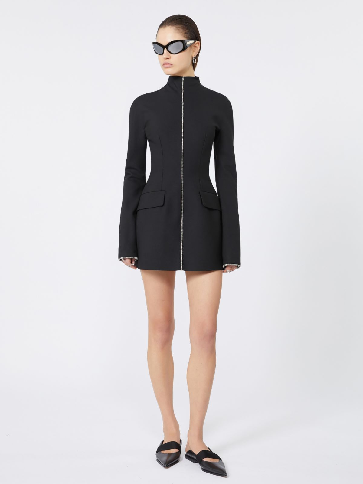 Short stretch wool-blend dress - KLEPSYDRA CAPSULE - BLACK - Max Mara