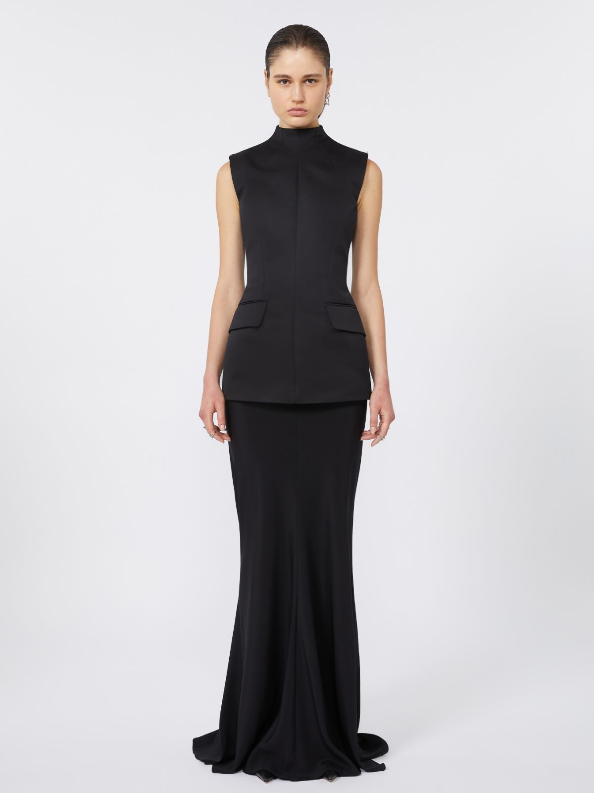 Long bi-material dress - KLEPSYDRA CAPSULE - BLACK - Max Mara - 2