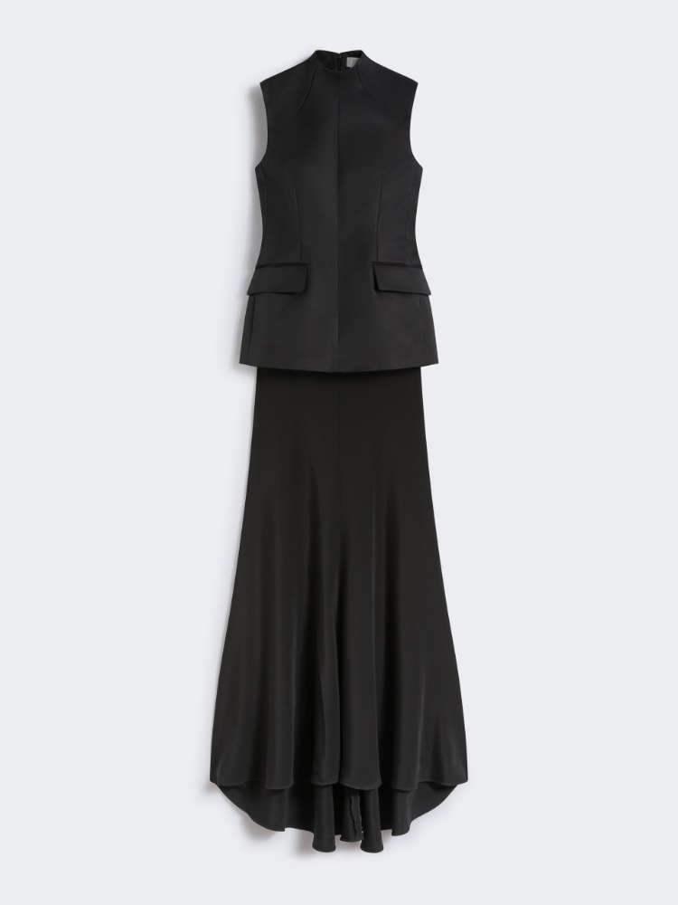 Long bi-material dress - KLEPSYDRA CAPSULE - BLACK - Max Mara