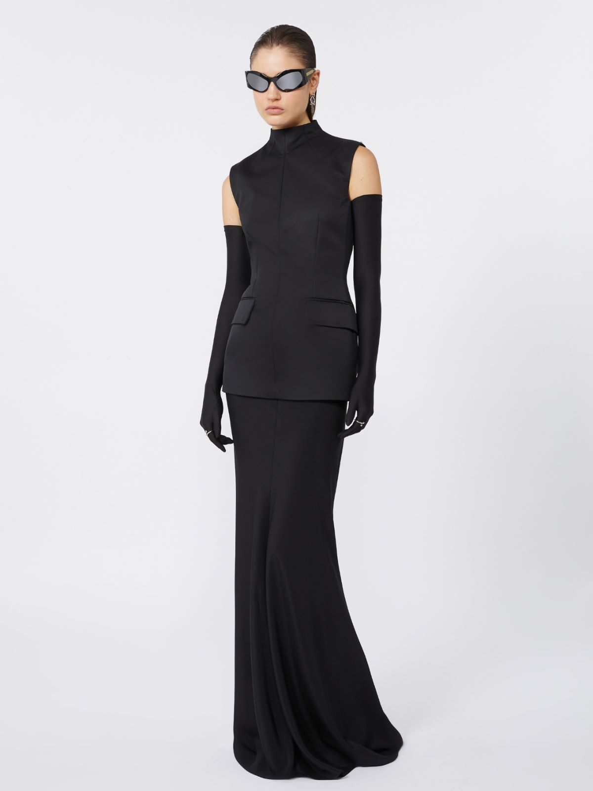 Long bi-material dress - KLEPSYDRA CAPSULE - BLACK - Max Mara