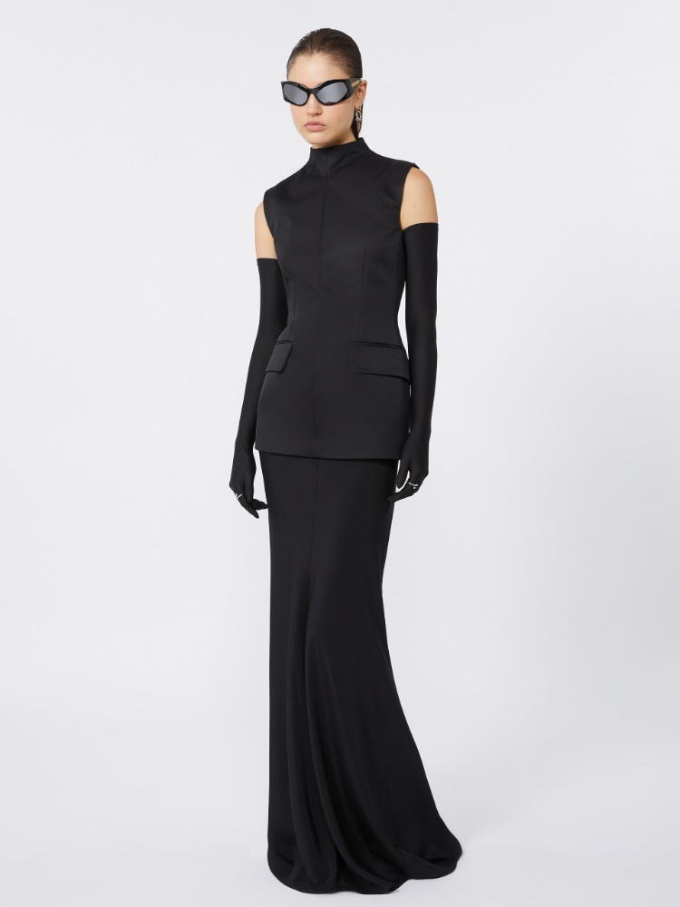 Long bi-material dress - KLEPSYDRA CAPSULE - BLACK - Max Mara