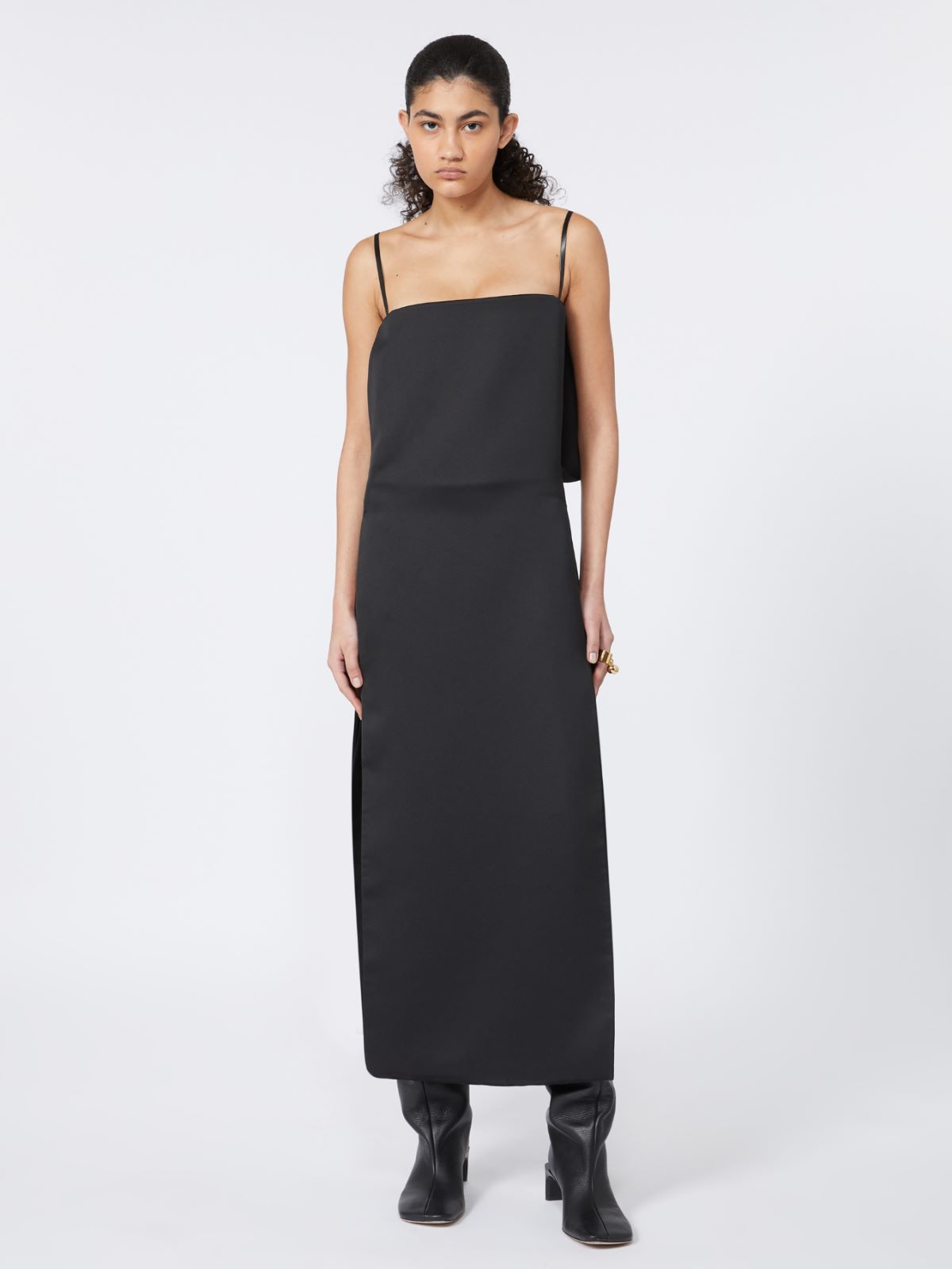 Long dress with thin shoulder straps - RUNWAY - BLACK - Max Mara