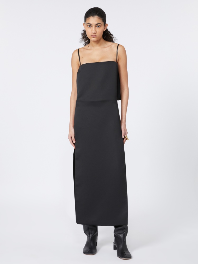 Long dress with thin shoulder straps - RUNWAY - BLACK - Max Mara